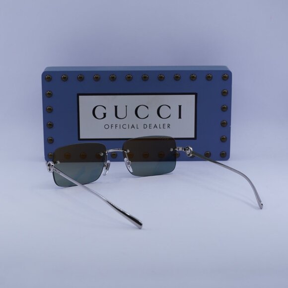 Final Price! Gucci GG1703S 002 Silver/Green Sunglasses main image 4